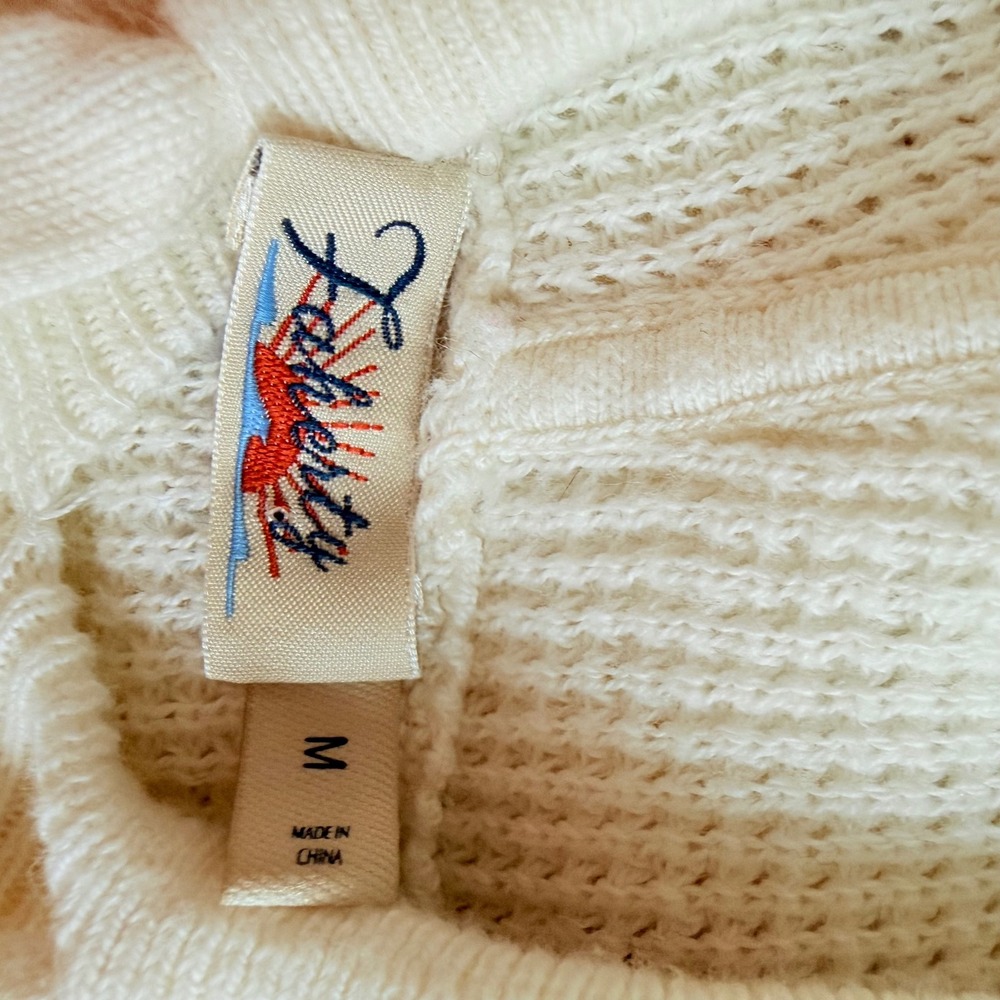 Faherty Throwback Cream Rainbow Stripe Organic Co… - image 7